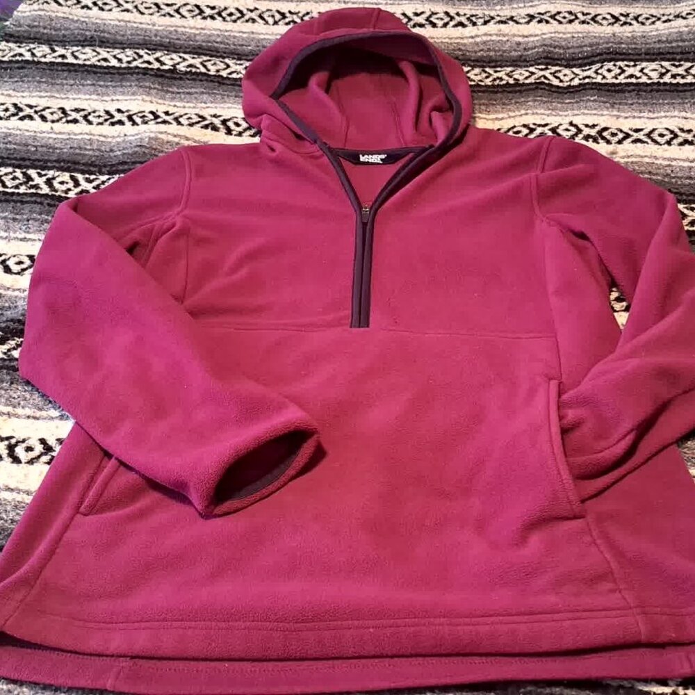MEDIUM (10-12) LANDS' END Purple fleece lightweight hoodie